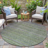 Piper Looms Chantille Stripes ACN2106 Olive Machine Washable Area Rug Round Outdoor Lifestyle Image Feature