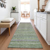 Piper Looms Chantille Stripes ACN2106 Olive Machine Washable Area Rug Runner Lifestyle Image Feature