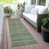 Piper Looms Chantille Stripes ACN2106 Olive Machine Washable Area Rug Runner Outdoor Lifestyle Image Feature