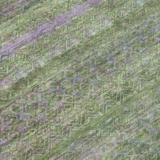 Piper Looms Chantille Stripes ACN2106 Olive Machine Washable Area Rug Swatch Image