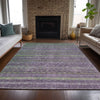 Piper Looms Chantille Stripes ACN2106 Purple Machine Washable Area Rug Lifestyle Image Feature