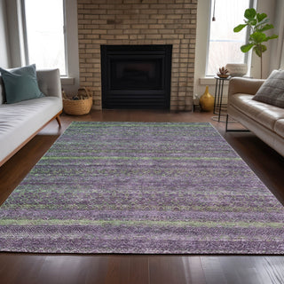 Piper Looms Chantille Stripes ACN2106 Purple Machine Washable Area Rug Lifestyle Image Feature