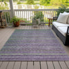 Piper Looms Chantille Stripes ACN2106 Purple Machine Washable Area Rug Outdoor Lifestyle Image Feature