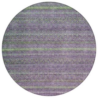 Piper Looms Chantille Stripes ACN2106 Purple Machine Washable Area Rug Round Main Image