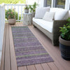 Piper Looms Chantille Stripes ACN2106 Purple Machine Washable Area Rug Runner Outdoor Lifestyle Image Feature