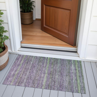 Piper Looms Chantille Stripes ACN2106 Purple Machine Washable Area Rug Scatter Outdoor Lifestyle Image Feature
