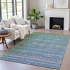 Piper Looms Chantille Stripes ACN2106 Teal Machine Washable Area Rug Lifestyle Image Feature