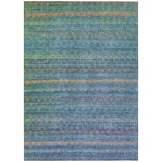 Piper Looms Chantille Stripes ACN2106 Teal Machine Washable Area Rug main image