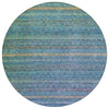 Piper Looms Chantille Stripes ACN2106 Teal Machine Washable Area Rug Round Main Image