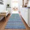 Piper Looms Chantille Stripes ACN2106 Teal Machine Washable Area Rug Runner Lifestyle Image Feature