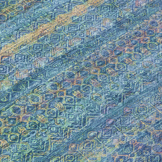 Piper Looms Chantille Stripes ACN2106 Teal Machine Washable Area Rug Swatch Image