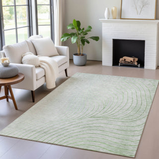 Piper Looms Chantille Swirls ACN2107 Aloe Machine Washable Area Rug Lifestyle Image Feature
