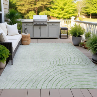 Piper Looms Chantille Swirls ACN2107 Aloe Machine Washable Area Rug Outdoor Lifestyle Image Feature