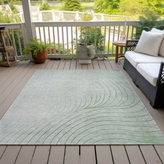 Piper Looms Chantille Swirls ACN2107 Aloe Machine Washable Area Rug Outdoor Lifestyle Image Feature