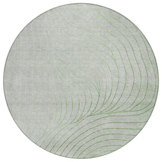 Piper Looms Chantille Swirls ACN2107 Aloe Machine Washable Area Rug Round Main Image