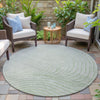 Piper Looms Chantille Swirls ACN2107 Aloe Machine Washable Area Rug Round Outdoor Lifestyle Image Feature