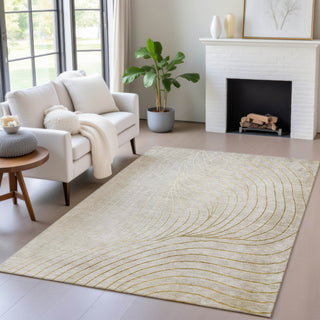 Piper Looms Chantille Swirls ACN2107 Beige Machine Washable Area Rug Lifestyle Image Feature