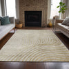 Piper Looms Chantille Swirls ACN2107 Beige Machine Washable Area Rug Lifestyle Image Feature