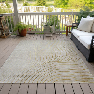 Piper Looms Chantille Swirls ACN2107 Beige Machine Washable Area Rug Outdoor Lifestyle Image Feature