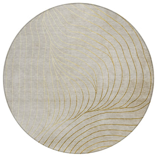 Piper Looms Chantille Swirls ACN2107 Beige Machine Washable Area Rug Round Main Image