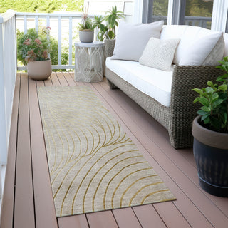 Piper Looms Chantille Swirls ACN2107 Beige Machine Washable Area Rug Runner Outdoor Lifestyle Image Feature