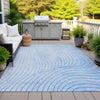 Piper Looms Chantille Swirls ACN2107 Blue Machine Washable Area Rug Outdoor Lifestyle Image Feature