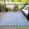Piper Looms Chantille Swirls ACN2107 Blue Machine Washable Area Rug Outdoor Lifestyle Image Feature