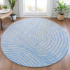 Piper Looms Chantille Swirls ACN2107 Blue Machine Washable Area Rug Round Lifestyle Image Feature