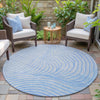 Piper Looms Chantille Swirls ACN2107 Blue Machine Washable Area Rug Round Outdoor Lifestyle Image Feature