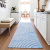Piper Looms Chantille Swirls ACN2107 Blue Machine Washable Area Rug Runner Lifestyle Image Feature