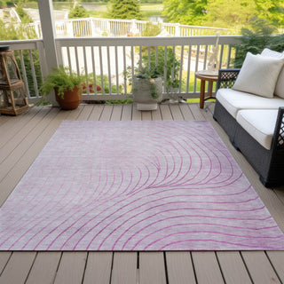 Piper Looms Chantille Swirls ACN2107 Blush Machine Washable Area Rug Outdoor Lifestyle Image Feature