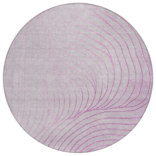 Piper Looms Chantille Swirls ACN2107 Blush Machine Washable Area Rug Round Main Image