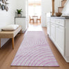 Piper Looms Chantille Swirls ACN2107 Blush Machine Washable Area Rug Runner Lifestyle Image Feature
