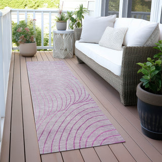 Piper Looms Chantille Swirls ACN2107 Blush Machine Washable Area Rug Runner Outdoor Lifestyle Image Feature