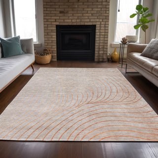 Piper Looms Chantille Swirls ACN2107 Copper Machine Washable Area Rug Lifestyle Image Feature