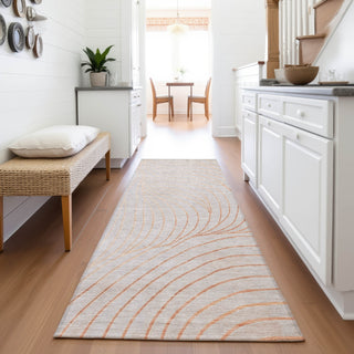 Piper Looms Chantille Swirls ACN2107 Copper Machine Washable Area Rug Runner Lifestyle Image Feature