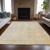 Piper Looms Chantille Swirls ACN2107 Gold Machine Washable Area Rug Lifestyle Image Feature