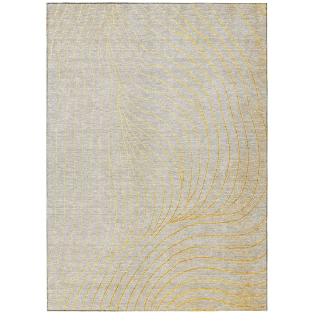 Piper Looms Chantille Swirls ACN2107 Gold Machine Washable Area Rug main image