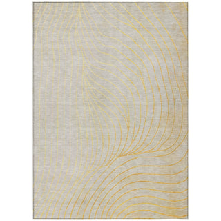 Piper Looms Chantille Swirls ACN2107 Gold Machine Washable Area Rug main image