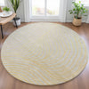 Piper Looms Chantille Swirls ACN2107 Gold Machine Washable Area Rug Round Lifestyle Image Feature