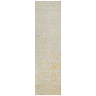 Piper Looms Chantille Swirls ACN2107 Gold Machine Washable Area Rug Runner Main Image