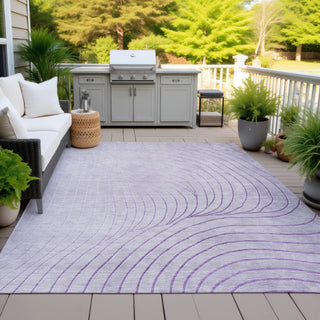 Piper Looms Chantille Swirls ACN2107 Lavender Machine Washable Area Rug Outdoor Lifestyle Image Feature
