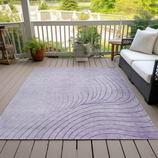 Piper Looms Chantille Swirls ACN2107 Lavender Machine Washable Area Rug Outdoor Lifestyle Image Feature