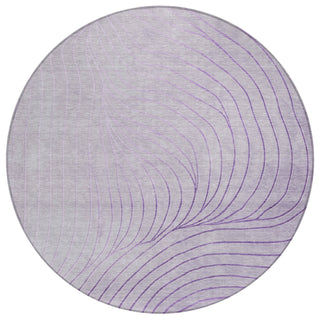 Piper Looms Chantille Swirls ACN2107 Lavender Machine Washable Area Rug Round Main Image
