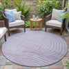 Piper Looms Chantille Swirls ACN2107 Lavender Machine Washable Area Rug Round Outdoor Lifestyle Image Feature