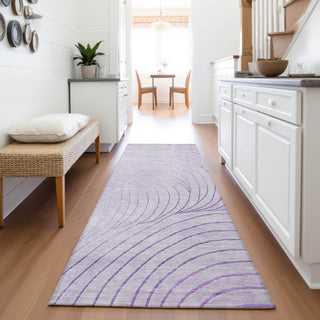 Piper Looms Chantille Swirls ACN2107 Lavender Machine Washable Area Rug Runner Lifestyle Image Feature