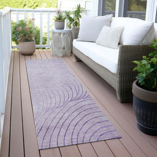 Piper Looms Chantille Swirls ACN2107 Lavender Machine Washable Area Rug Runner Outdoor Lifestyle Image Feature
