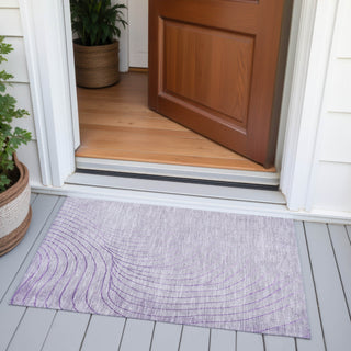 Piper Looms Chantille Swirls ACN2107 Lavender Machine Washable Area Rug Scatter Outdoor Lifestyle Image Feature
