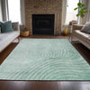 Piper Looms Chantille Swirls ACN2107 Mint Machine Washable Area Rug Lifestyle Image Feature