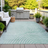 Piper Looms Chantille Swirls ACN2107 Mint Machine Washable Area Rug Outdoor Lifestyle Image Feature